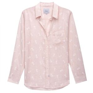 NWT Rails Charli Button Down Shirt Size Small Light Pink White Pineapples
